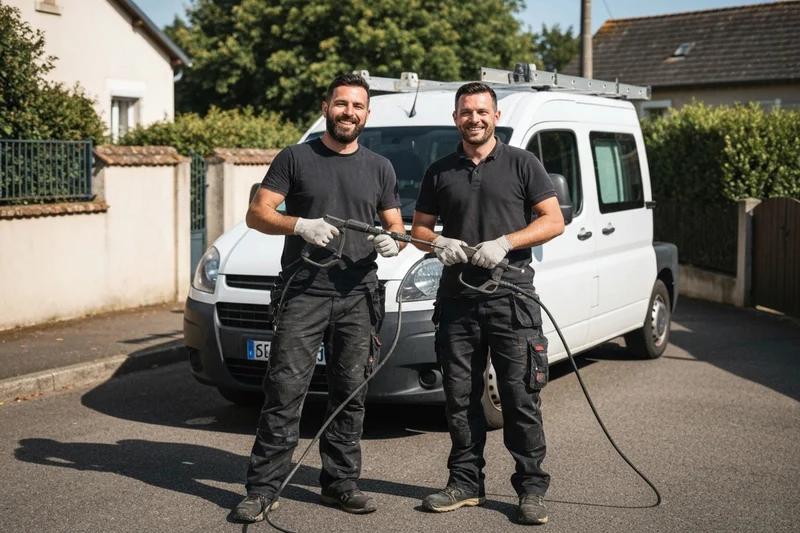 Équipe nettoyage toiture Somme — artisans sur chantier à Amiens